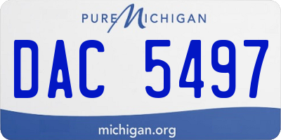 MI license plate DAC5497