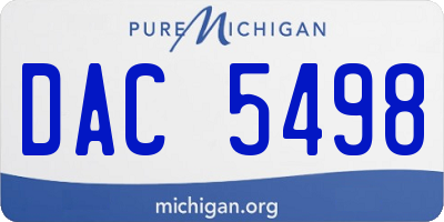 MI license plate DAC5498