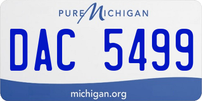 MI license plate DAC5499
