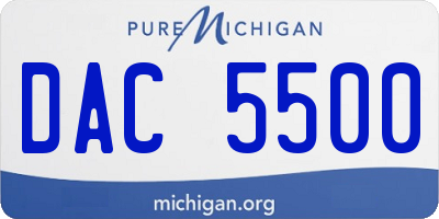 MI license plate DAC5500