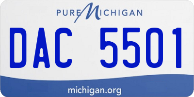 MI license plate DAC5501