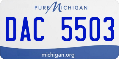 MI license plate DAC5503