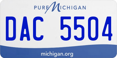 MI license plate DAC5504