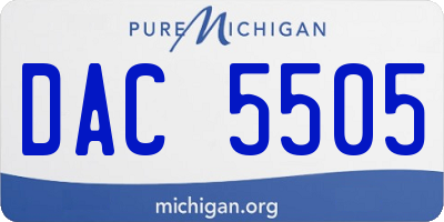MI license plate DAC5505