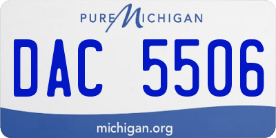MI license plate DAC5506