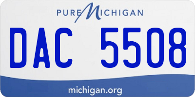 MI license plate DAC5508