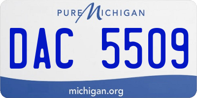 MI license plate DAC5509