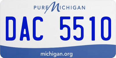 MI license plate DAC5510