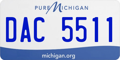 MI license plate DAC5511