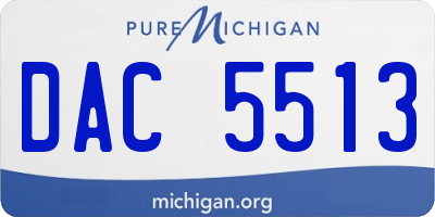 MI license plate DAC5513