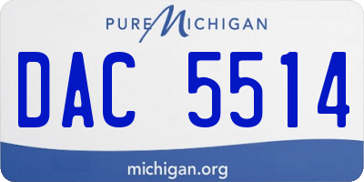 MI license plate DAC5514