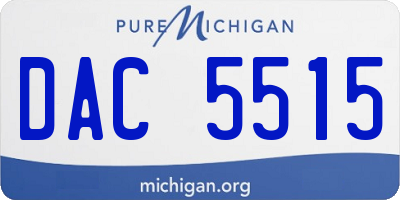 MI license plate DAC5515