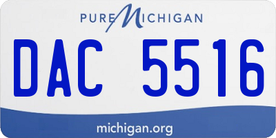 MI license plate DAC5516