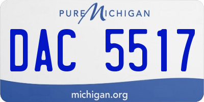 MI license plate DAC5517