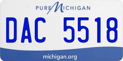 MI license plate DAC5518