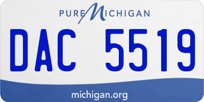 MI license plate DAC5519