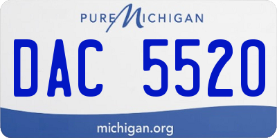 MI license plate DAC5520