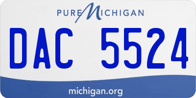 MI license plate DAC5524