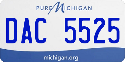 MI license plate DAC5525