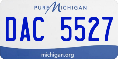 MI license plate DAC5527