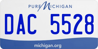 MI license plate DAC5528