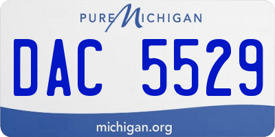 MI license plate DAC5529