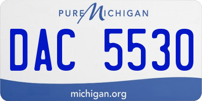 MI license plate DAC5530