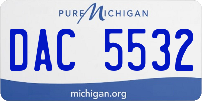 MI license plate DAC5532