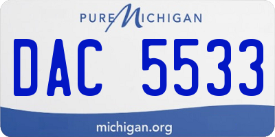 MI license plate DAC5533