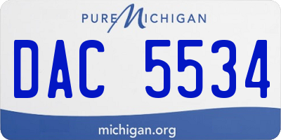 MI license plate DAC5534