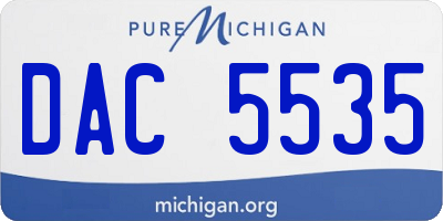 MI license plate DAC5535