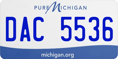MI license plate DAC5536