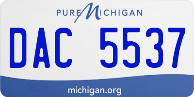 MI license plate DAC5537
