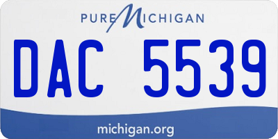 MI license plate DAC5539