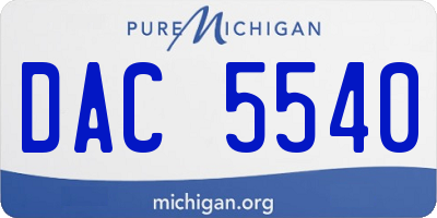 MI license plate DAC5540