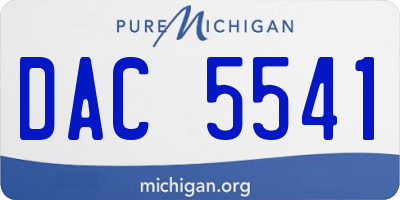 MI license plate DAC5541