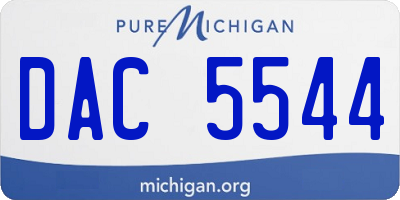MI license plate DAC5544