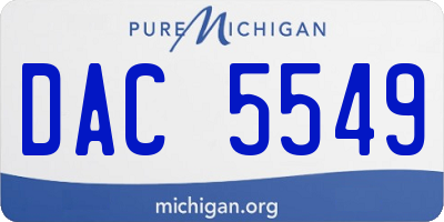 MI license plate DAC5549