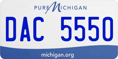 MI license plate DAC5550