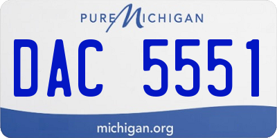 MI license plate DAC5551