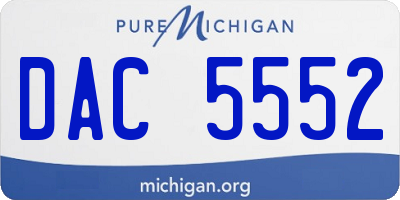 MI license plate DAC5552