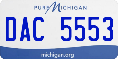 MI license plate DAC5553