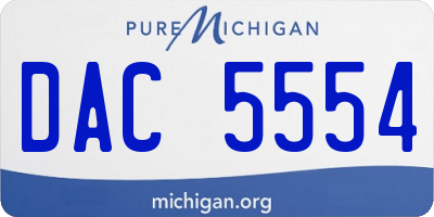 MI license plate DAC5554