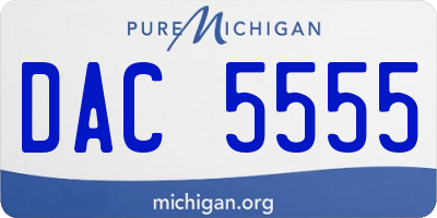 MI license plate DAC5555