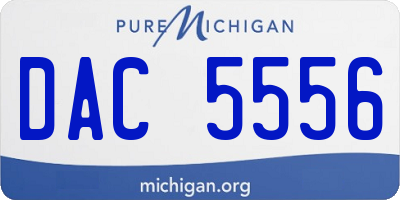 MI license plate DAC5556