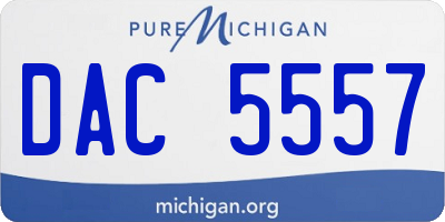 MI license plate DAC5557