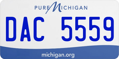 MI license plate DAC5559