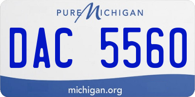 MI license plate DAC5560