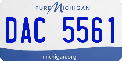 MI license plate DAC5561