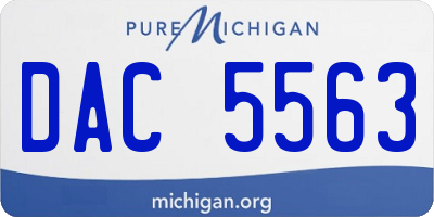 MI license plate DAC5563